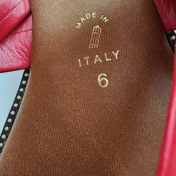 Toscanella Red Buckled Thong Sandals Size 6 Made in Italy Summer Sandals - Picture 9 of 11